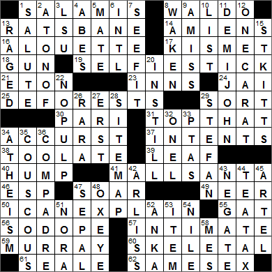 Writer kingsley crossword x words with 3